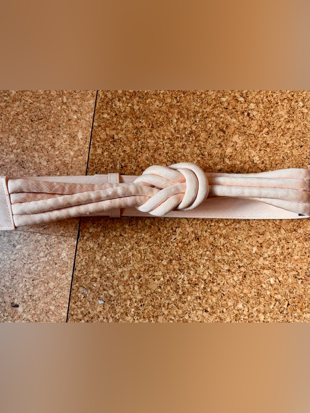 Vintage 80s Knot Detail Women's Waist Belt - Light Blush Pink